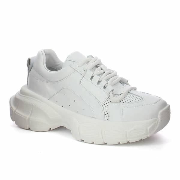 

Białe sneakersy na platformie CARINII B9978-187-000-000-000
