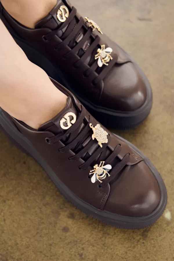 Zobacz Brązowe sneakersy na platformie CARINII--B9589-T82-000-000-LU1