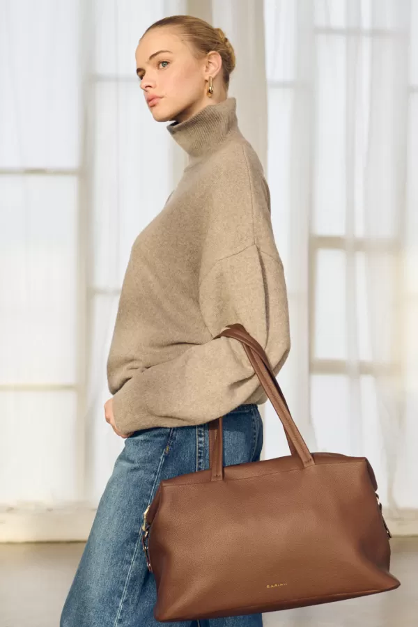 Zobacz Skórzana torebka typu shopper na ramię Lea