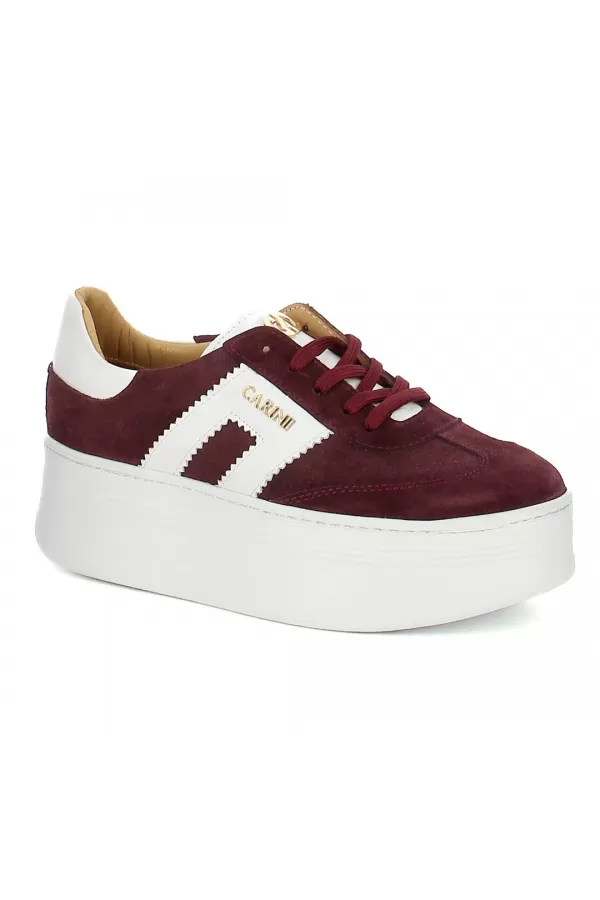 Zobacz Bordowe sneakersy zamszowe CARINII--B9992-B36-000-000-G73