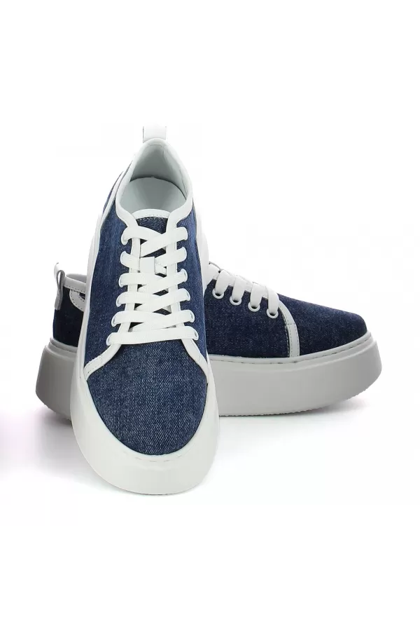 Zobacz Sneakersy damskie jeansowe CARINII--B9591-D99-L46-000-F69