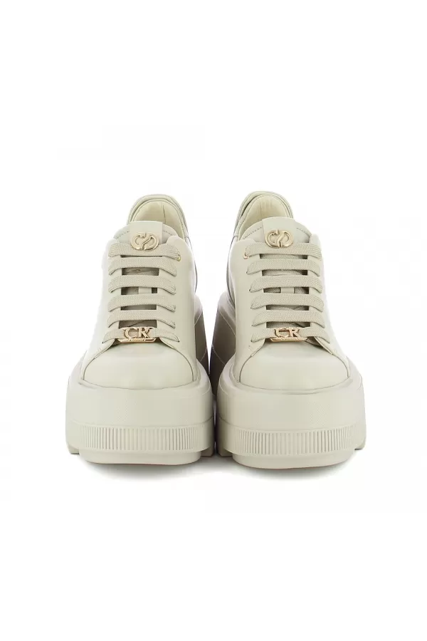 Zobacz Beżowe skórzane sneakersy na platformie CARINII--B10307-T44-000-000-G36