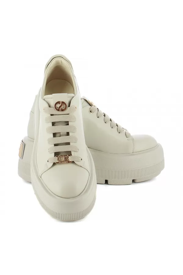 Zobacz Beżowe skórzane sneakersy na platformie CARINII--B10307-T44-000-000-G36