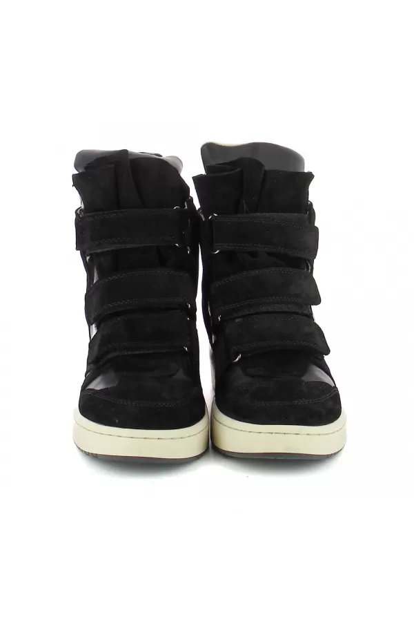 Zobacz Czarne zamszowe sneakersy na koturnie CARINII--B10351-063-000-000-000