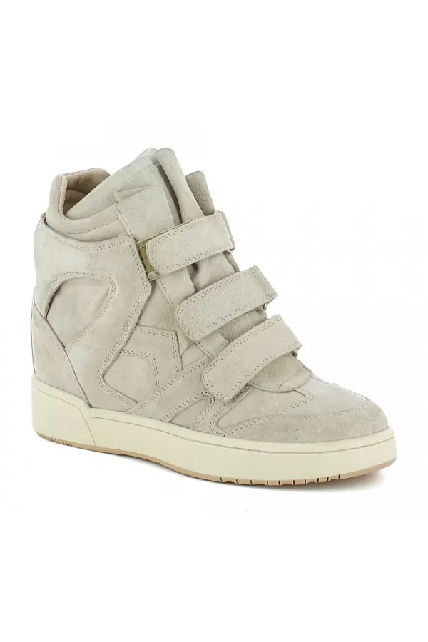 Zobacz Szare zamszowe sneakersy na koturnie CARINII--B10351-168-000-000-000