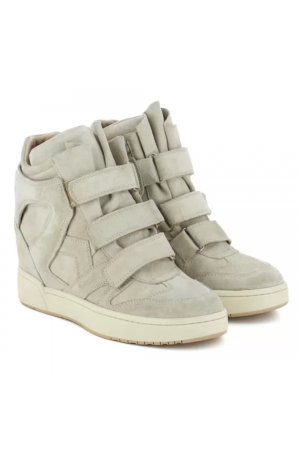 Zobacz Szare zamszowe sneakersy na koturnie CARINII--B10351-168-000-000-000