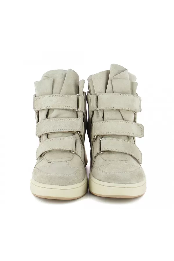 Zobacz Szare zamszowe sneakersy na koturnie CARINII--B10351-168-000-000-000