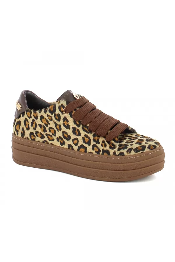 Zobacz Sneakersy w panterkę z naturalnym włosiem CARINII--B10466-T53-000-000-G74