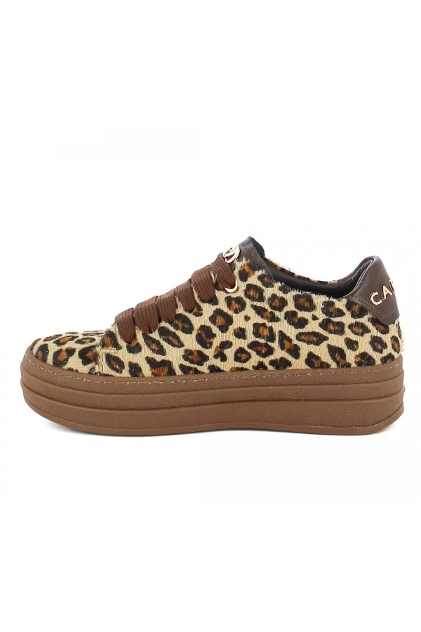 Zobacz Sneakersy w panterkę z naturalnym włosiem CARINII--B10466-T53-000-000-G74