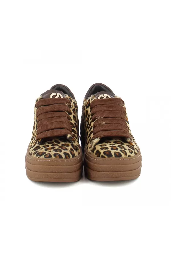 Zobacz Sneakersy w panterkę z naturalnym włosiem CARINII--B10466-T53-000-000-G74