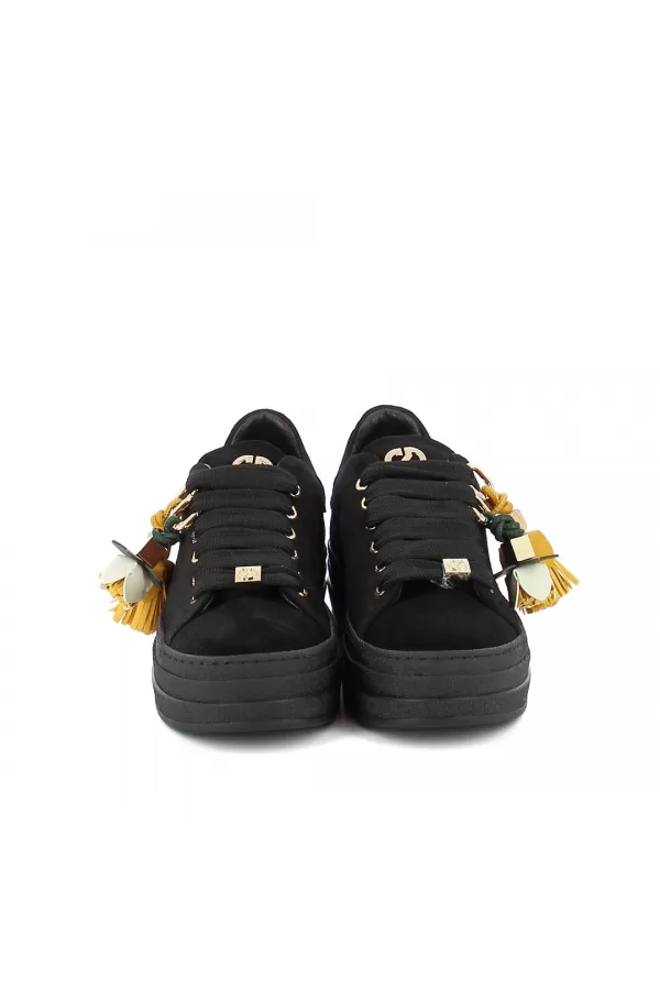 Zobacz Czarne sneakersy zamszowe CARINII--B10465-H20-000-000-G74