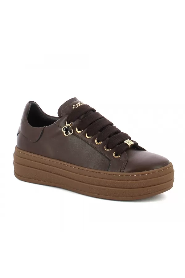 Zobacz Brązowe sneakersy skórzane CARINII--B10467-T82-000-000-G74