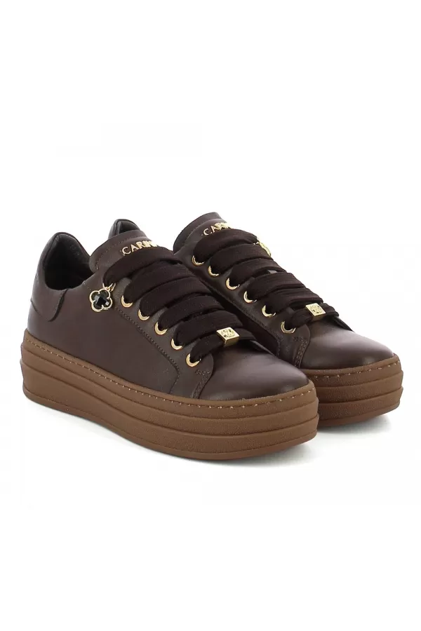 Zobacz Brązowe sneakersy skórzane CARINII--B10467-T82-000-000-G74