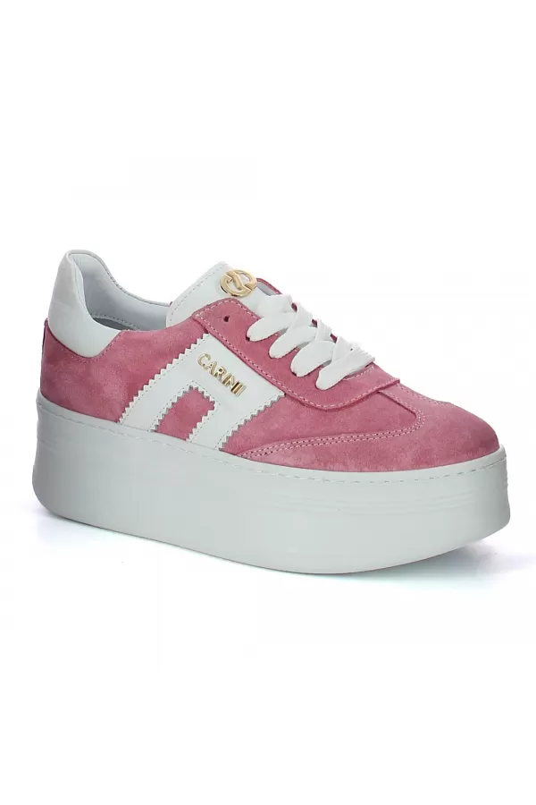 Zobacz Różowe sneakersy zamszowe CARINII--B9992-420-L46-000-G73
