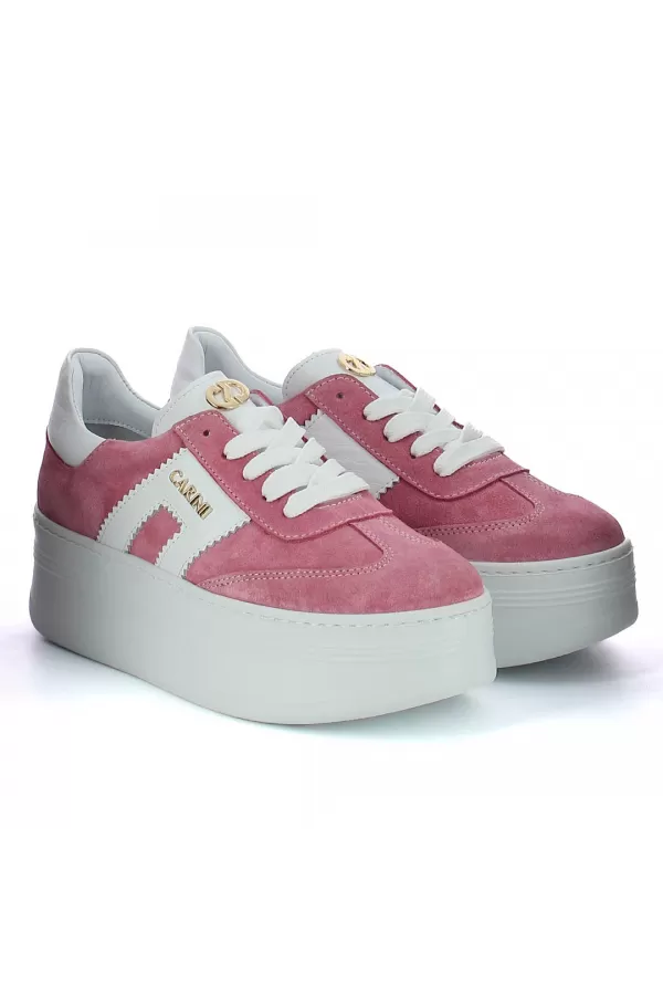 Zobacz Różowe sneakersy zamszowe CARINII--B9992-420-L46-000-G73