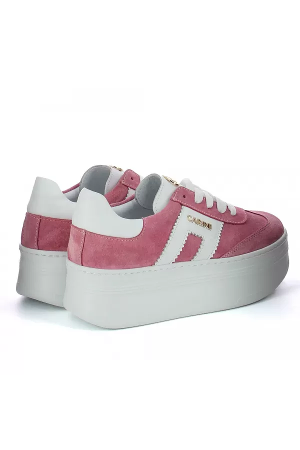 Zobacz Różowe sneakersy zamszowe CARINII--B9992-420-L46-000-G73