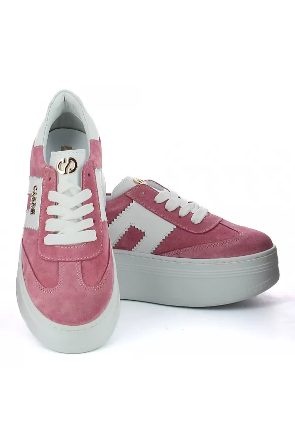 Zobacz Różowe sneakersy zamszowe CARINII--B9992-420-L46-000-G73