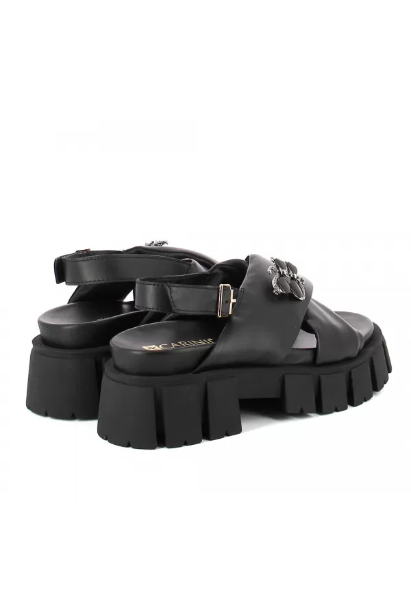 Zobacz Czarne sandały na platformie CARINII--B9628-E50-000-000-000