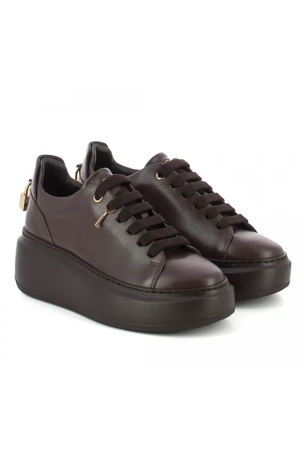 Zobacz Brązowe sneakersy na platformie CARINII--B9580-T82-000-000-F69