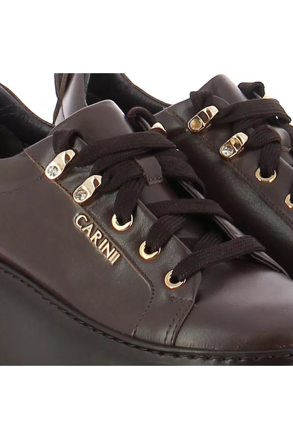 Zobacz Brązowe skórzane sneakersy CARINII--B8939-T82-000-000-F69