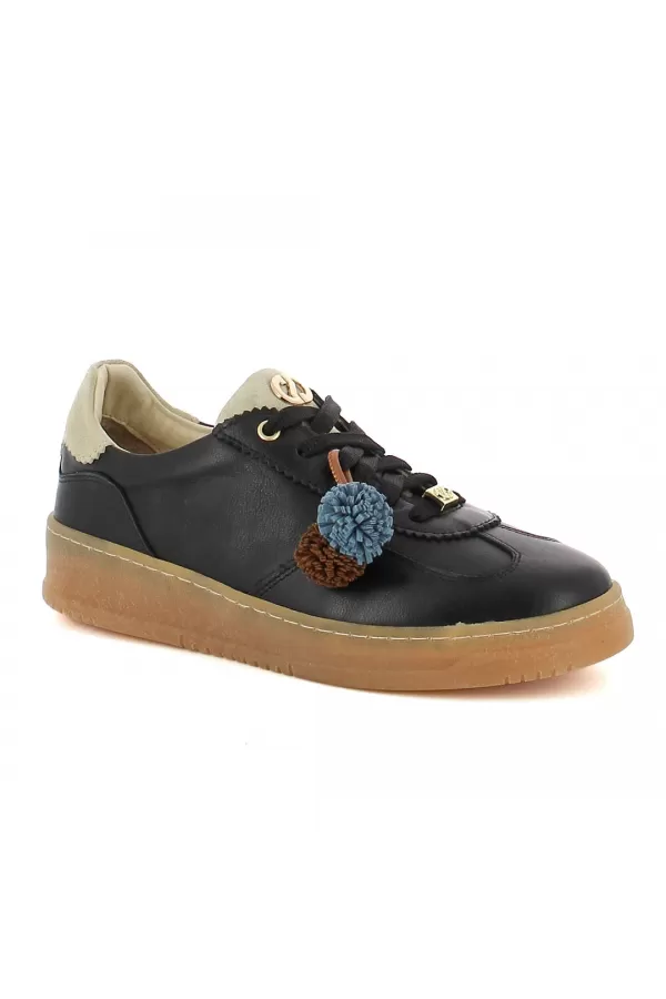 Zobacz Czarne sneakersy skórzane CARINII--B10480-E50-000-000-000