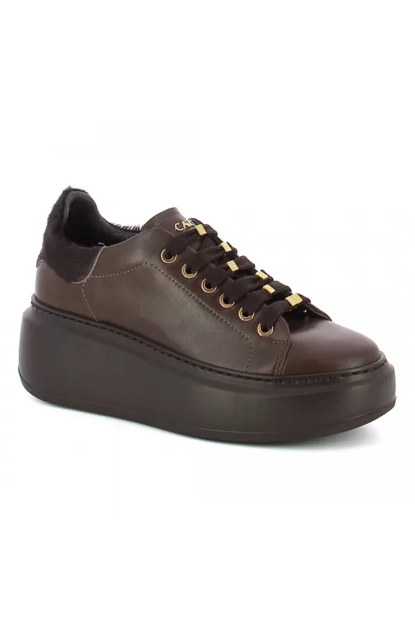 Zobacz Brązowe skórzane sneakersy CARINII--B10468-T82-T86-000-F69