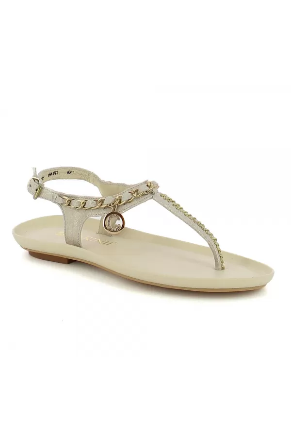 Zobacz Złote sandały w stylu japonek CARINII--B5457-F76-000-000-D83