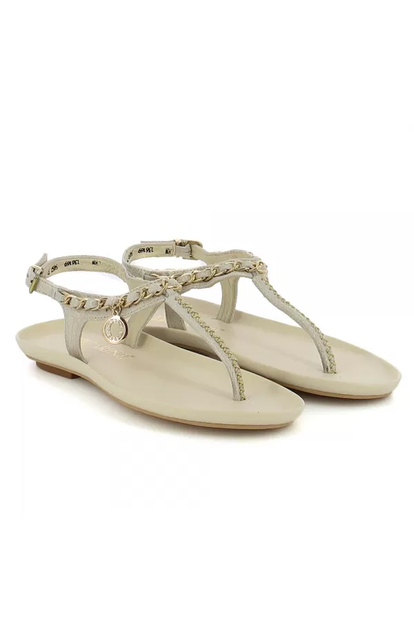 Zobacz Złote sandały w stylu japonek CARINII--B5457-F76-000-000-D83