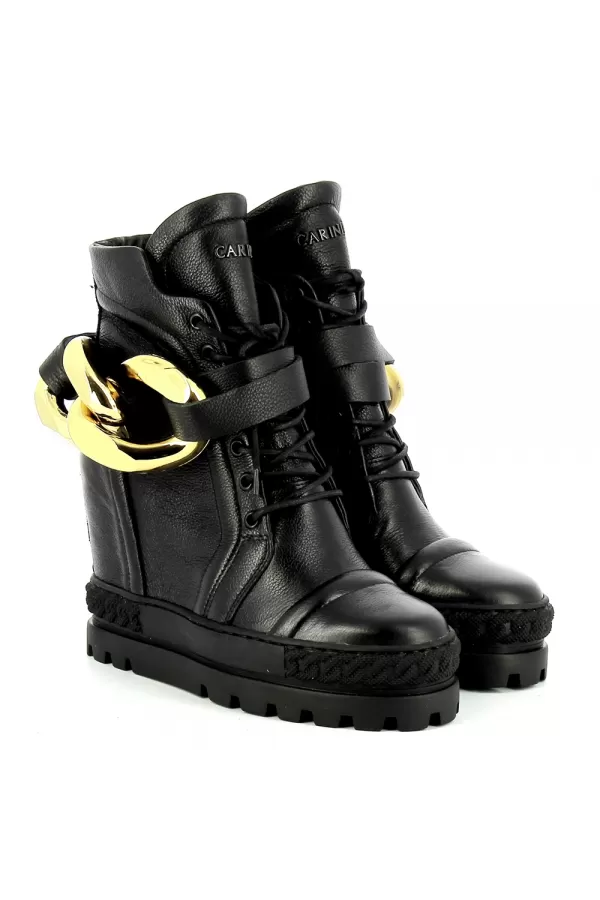Zobacz Czarne sneakersy na koturnie CARINII--B5986-J23-000-000-E39