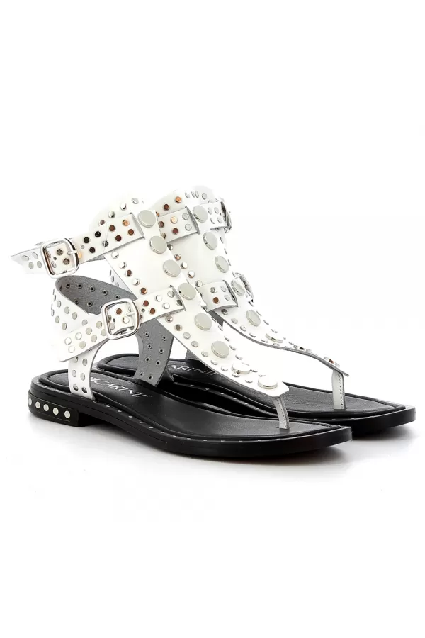 Zobacz Białe sandały japonki CARINII--B6014-L46-000-000-000