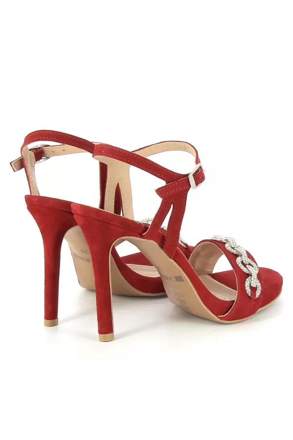 Zobacz Czerwone zamszowe sandały CARINII--B6373-503-000-000-000