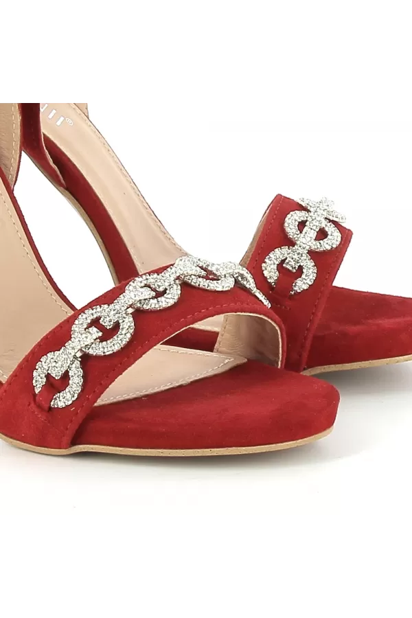 Zobacz Czerwone zamszowe sandały CARINII--B6373-503-000-000-000