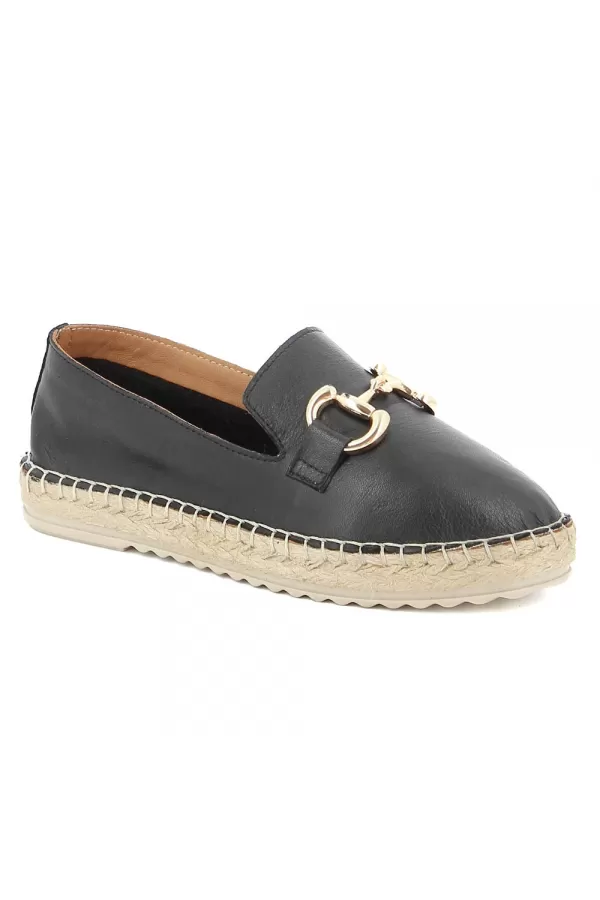 Zobacz Czarne skórzane espadryle damskie CARINII--B6383-353-000-000-000