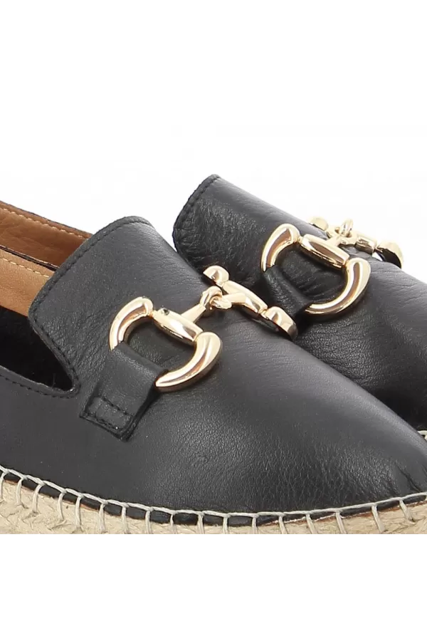 Zobacz Czarne skórzane espadryle damskie CARINII--B6383-353-000-000-000
