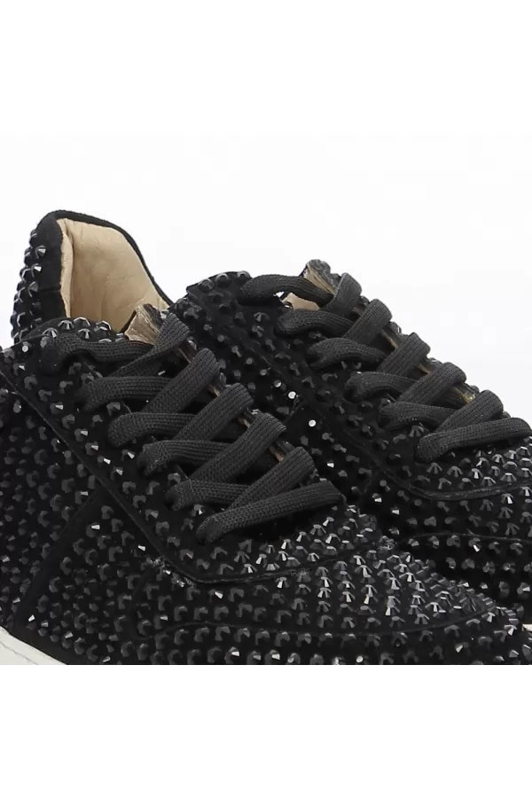 Zobacz Czarne zamszowe sneakersy z cyrkoniami CARINII--B6392-063-000-000-000