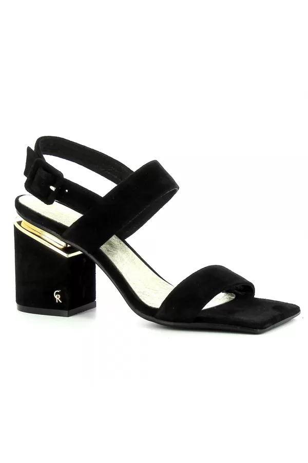 Zobacz Czarne sandały na obcasie CARINII--B7990-063-000-000-000