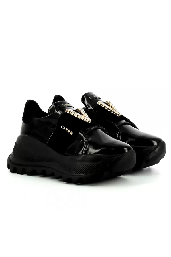 Zobacz Czarne sneakersy na platformie CARINII--B8137-037-H20-000-000