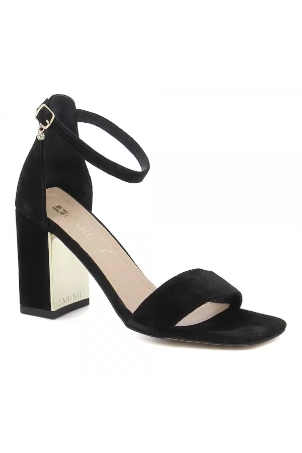 Zobacz Czarne sandały zamszowe CARINII--B8840-063-000-000-F78