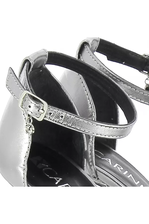 Zobacz Srebrne sandały na szpilce CARINII--B9015-S98-000-000-000