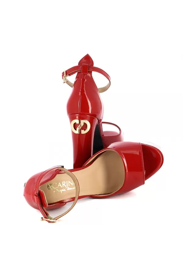 Zobacz Czerwone sandały na słupku CARINII--B9020-203-000-000-000