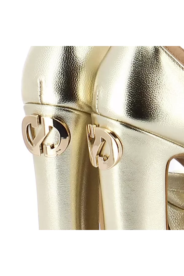 Zobacz Złote sandały damskie CARINII--B9020-B16-000-000-000
