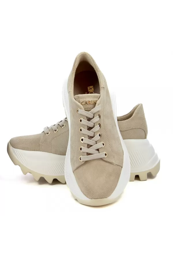 Zobacz Beżowe sneakersy na platformie CARINII--B9028-O17-000-000-000