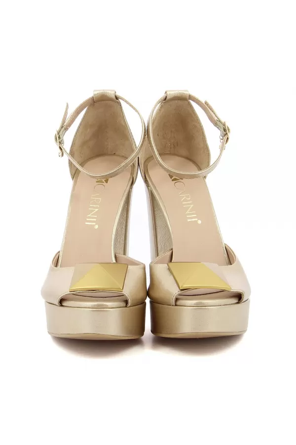 Zobacz Złote sandały na słupku CARINII--B9039-T08-000-000-000