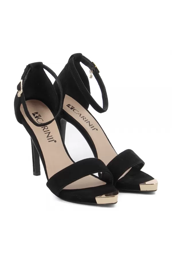 Zobacz Czarne sandały na szpilce CARINII--B9083-063-000-000-C17
