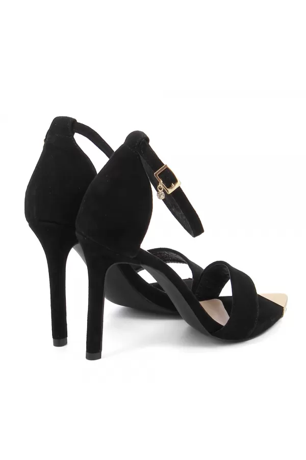 Zobacz Czarne sandały na szpilce CARINII--B9083-063-000-000-C17