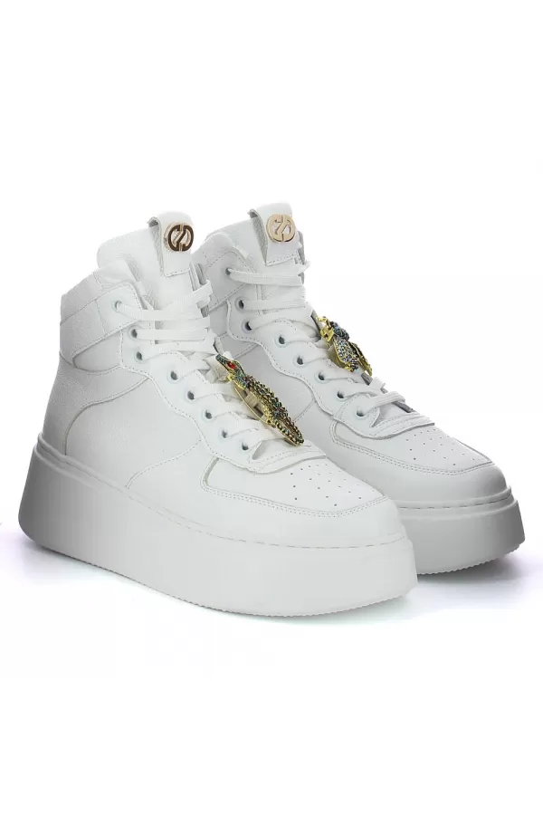 Zobacz Białe sneakersy z ozdobami CARINII--B9235K-I81-000-000-F75