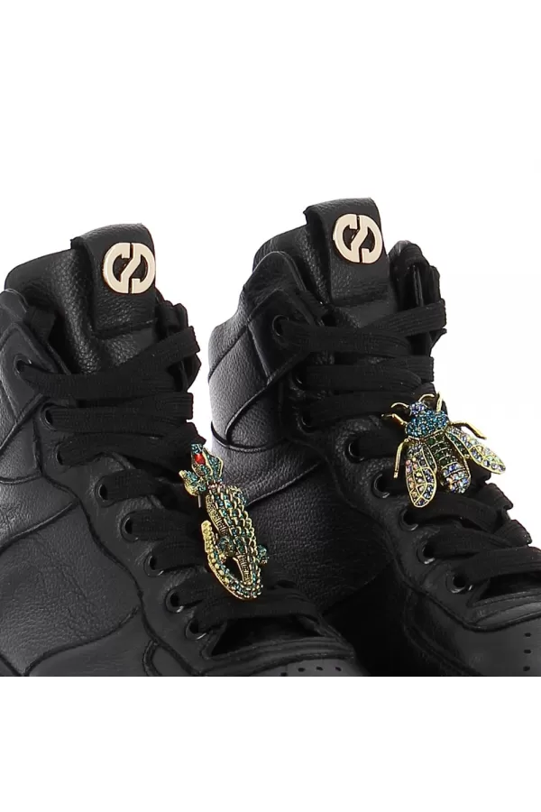 Zobacz Czarne sneakersy z ozdobami CARINII--B9235K-J23-000-000-F75