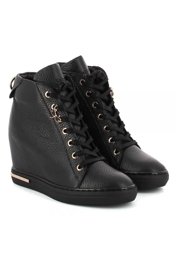 Zobacz Czarne sneakersy na koturnie CARINII--B9505-J23-000-000-B88