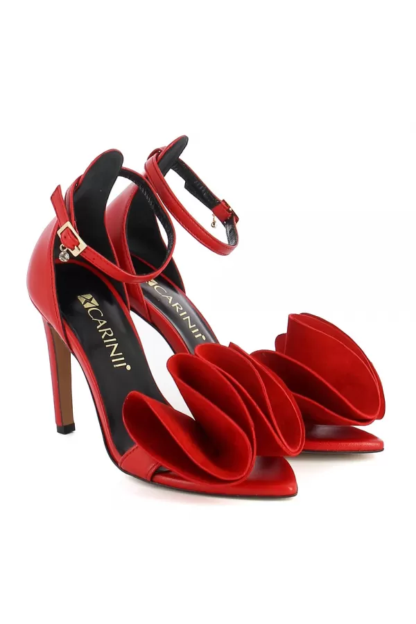 Zobacz Czerwone sandały z ozdobą na pasku CARINII--B9652-T48-T49-000-G45