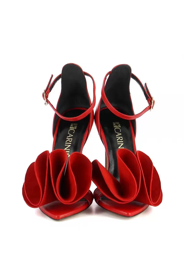 Zobacz Czerwone sandały z ozdobą na pasku CARINII--B9652-T48-T49-000-G45